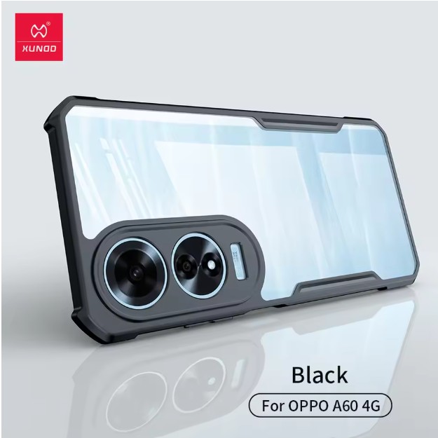 Picture of Xundd-Shockproof Cases for Oppo A60 4G , Clear Transparent Phone Cover, Luxury Bumper Protective Shell, 4G - Black