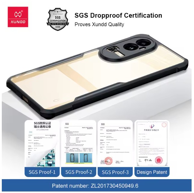 Picture of Xundd-Shockproof Cases for Oppo A60 4G , Clear Transparent Phone Cover, Luxury Bumper Protective Shell, 4G - Black