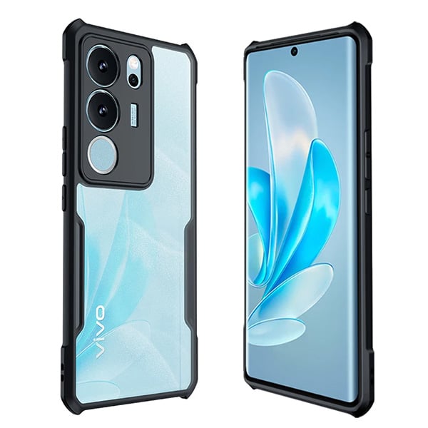 Picture of Xundd Phone Case For VIVO V29 Pro  Case, PC & TPU Airabg Shockproof Anti-Drop Shell, Back Transparent Protective Case - Black