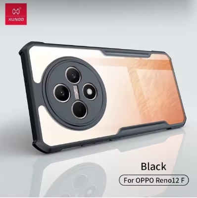 Picture of OPPO Reno 12F 4G / 5G Case XUNDD Airbags Shockproof Transparent PC+TPU Camera Protection Cover Case - Black