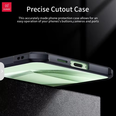 Picture of Xundd For Samsung Galaxy A06 4G  Case Airbag Shockproof Shell Acrylic+TPU Back Transparent Flexible Phone Cover - Black