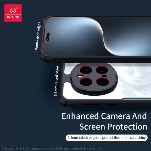 Picture of Xundd ( Honor Magic 7 Pro ) Beatle Clear Hybrid Shock Proof Armor Case for Honor Magic 7 Pro Smartphone Xundd Back Case - Black