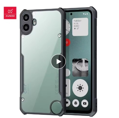 Picture of Xundd For Nothing CMF Phone 1 Case, Airbag Shockproof Bumper Shell Camera Protection TPU&Acrylic PC Ultra Transparent Back Cover - Black