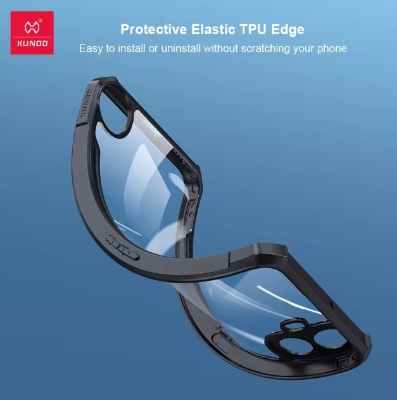 Picture of Xundd For Nothing CMF Phone 1 Case, Airbag Shockproof Bumper Shell Camera Protection TPU&Acrylic PC Ultra Transparent Back Cover - Black