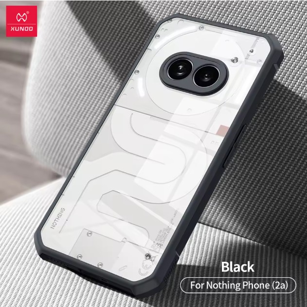 Picture of Xundd For Nothing Phone 2a / 2a Plus  Case, Airbag Shockproof Bumper Shell Acrylic PC Transparent Back Cove For Nothing Phone 2a / 2a Plus Smart Phone Back Case - Black