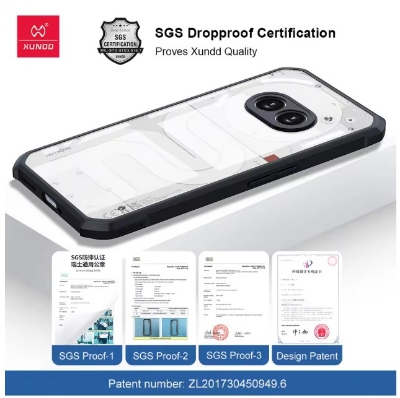 Picture of Xundd For Nothing Phone 2a / 2a Plus  Case, Airbag Shockproof Bumper Shell Acrylic PC Transparent Back Cove For Nothing Phone 2a / 2a Plus Smart Phone Back Case - Black
