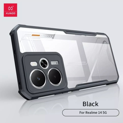 Picture of Xundd ( Realme 14 ) Beatle Clear Hybrid Shock Proof Armor Case for Realme 14 Smartphone Xundd Back Case - Black