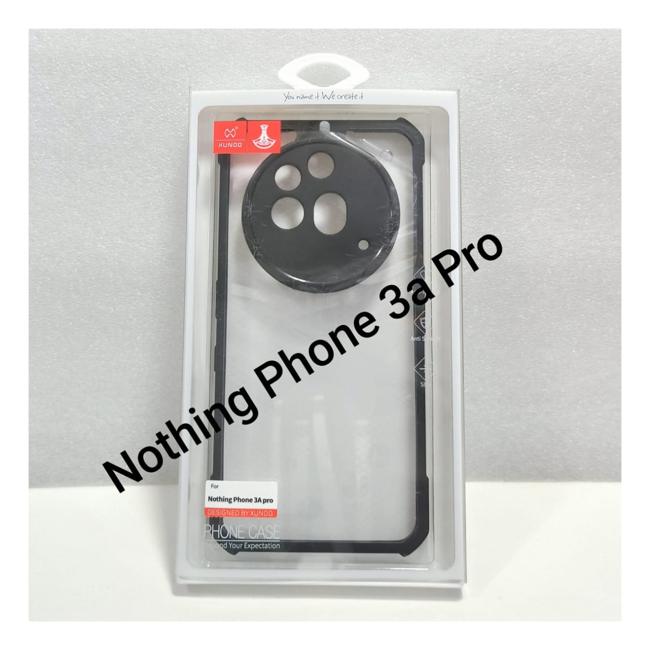 Picture of Xundd ( Nothing Phone 3a Pro ) Beatle Clear Hybrid Shock Proof Armor Case for Nothing Phone 3a Pro Smartphone Xundd Back Case - Black