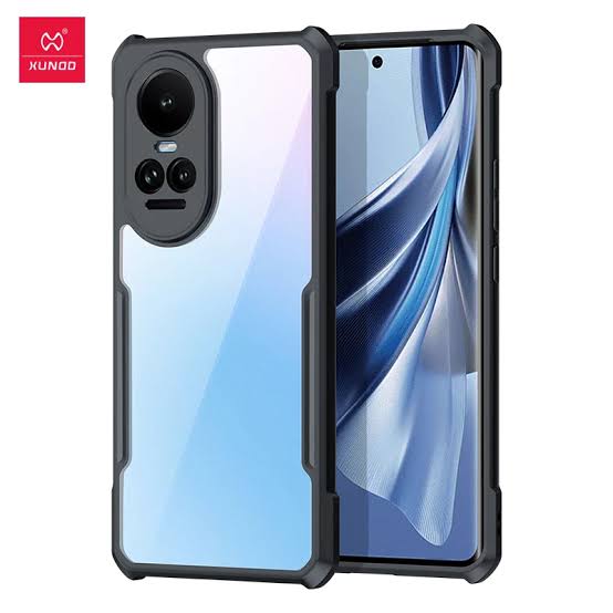 Picture of Xundd Case For Oppo Reno 10 5G, Oppo Reno 10 Pro 5G  (INT) Transparent bumper Back Cover - Black