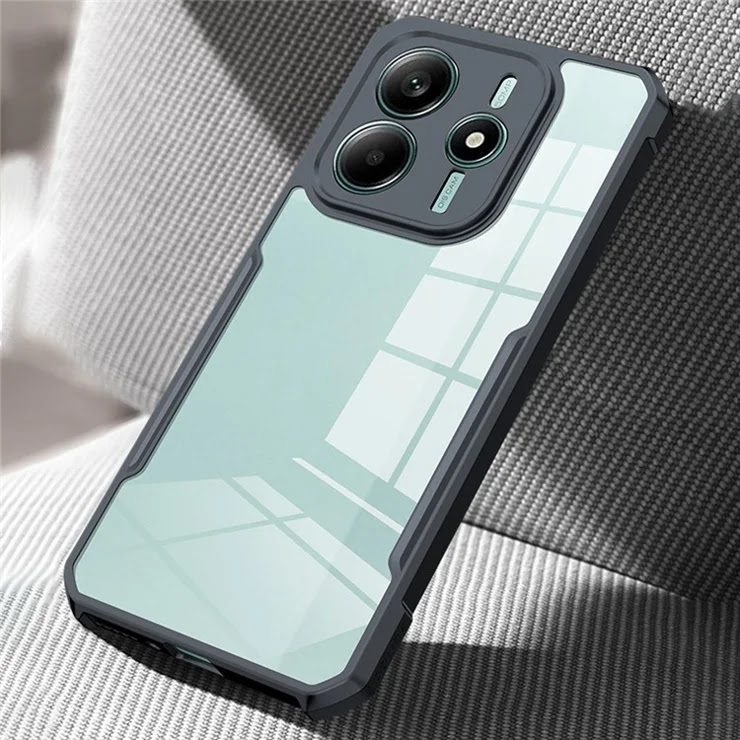 Picture of XUNDD For Xiaomi Redmi Note 14 4G (163.25x76.55x8.16mm) Case Drop proof TPU + Acrylic Clear Back Phone Cover - Black