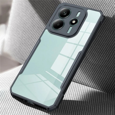 Picture of XUNDD For Xiaomi Redmi Note 14 4G (163.25x76.55x8.16mm) Case Drop proof TPU + Acrylic Clear Back Phone Cover - Black