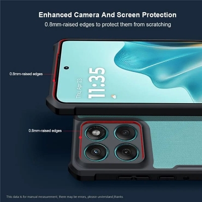 Picture of Xundd ( Motorola Edge 60 Fusion ) Beatle Clear Hybrid Shock Proof Armor Case for Motorola Edge 60 Fusion Smartphone Xundd Back Case - Black