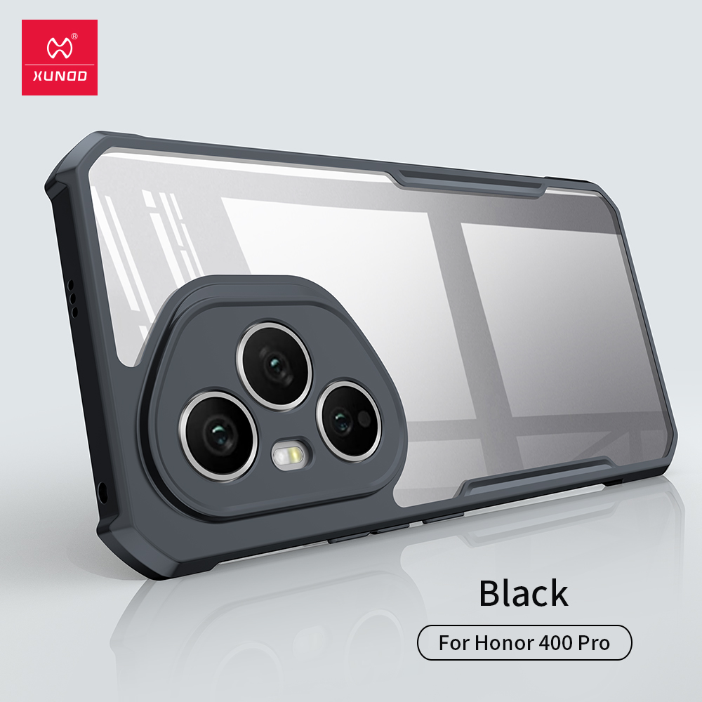 Picture of Xundd For ( Honor 400 Pro 5G ) Global Version Airbag Shockproof Shell, Camera Protection Back Clear Cover Acrylic +Tpu Compatible-Phone Model For Honor 400 Pro 5G - Black