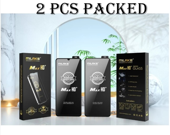 Picture of 2 PCS PACKED For Realme C17, Realme C71, Realme C91 Premium Quality Max HD+ Full Covered Tempered Glass Screen Protector - Glass