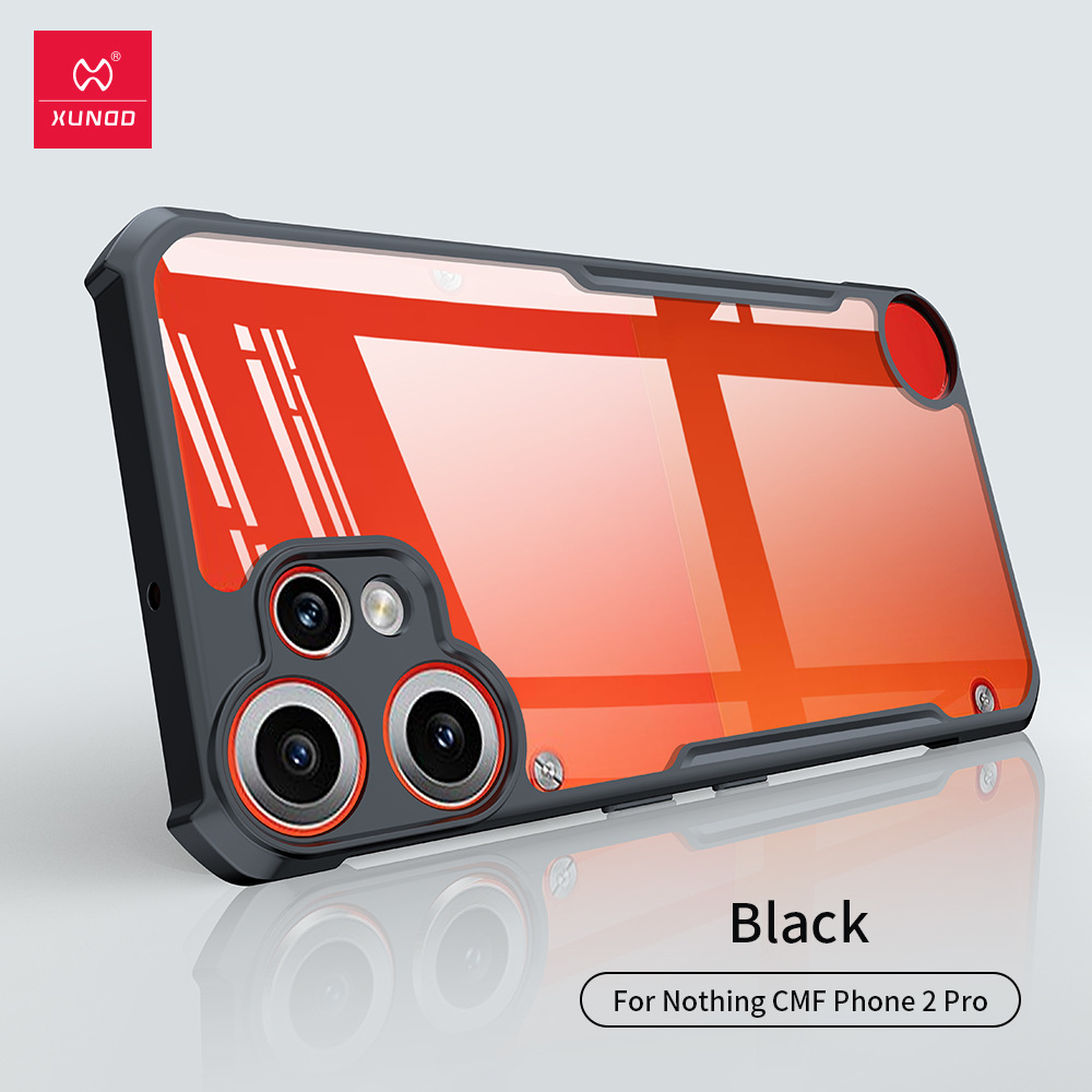 Picture of Xundd For ( Nothing CMF Phone 2 Pro ) Case,Airbag Shockproof Bumper Shell Camera Protection TPU & Acrylic Ultra Transparent Back Cover Nothing CMF Phone 2 Pro - Black