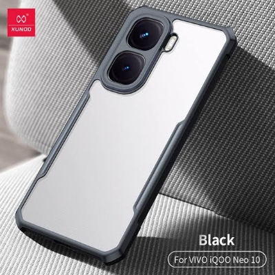 Picture of Xundd For vivo iQOO Neo 10 / vivo iQOO Neo 10 Pro  Case Shockproof Shell,Lens Protection,TPU & Acrylic Back Transparent & Black