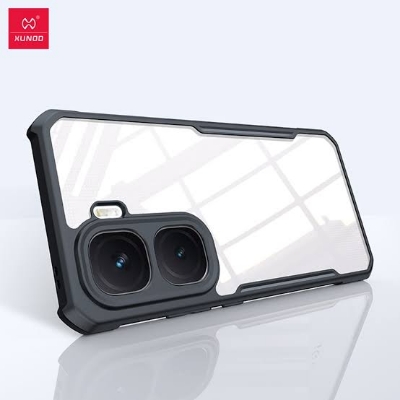 Picture of Xundd For vivo iQOO Neo 10 / vivo iQOO Neo 10 Pro  Case Shockproof Shell,Lens Protection,TPU & Acrylic Back Transparent & Black