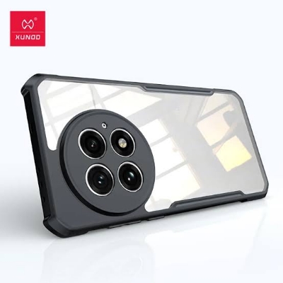 Picture of Xundd For 1+13 OnePlus 13 Case, Airbag Shockproof Shell, Camera Covered, Stripe Clear Back Cover Anti-Fingerprint Anti-scratch - Black