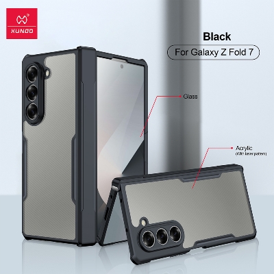 Picture of Xundd ( Galaxy Z Fold7 ) Airbags Folding Cover Case for Samsung Galaxy Z Fold7 Shockproof Black and Transparent Case
