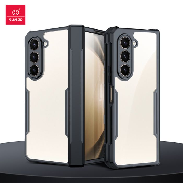 Picture of Xundd ( Galaxy Z Fold7 ) Airbags Folding Cover Case for Samsung Galaxy Z Fold7 Shockproof Black and Transparent Case