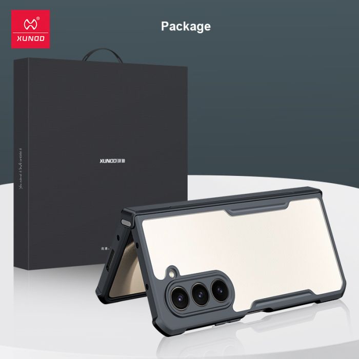 Picture of Xundd ( Galaxy Z Fold7 ) Airbags Folding Cover Case for Samsung Galaxy Z Fold7 Shockproof Black and Transparent Case