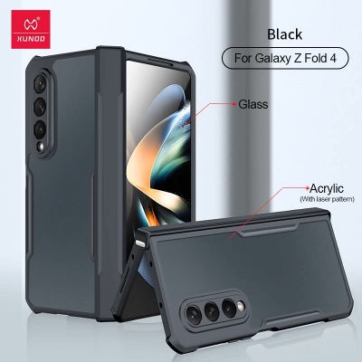Picture of Xundd ( Galaxy Z Fold4 ) Airbags Folding Cover Case for Samsung Galaxy Z Fold4 Shockproof Black and Transparent Case