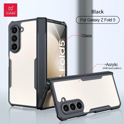 Picture of Xundd ( Galaxy Z Fold5 ) Airbags Folding Cover Case for Samsung Galaxy Z Fold5 Shockproof Black and Transparent Case
