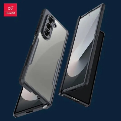 Picture of Xundd ( Galaxy Z Fold6 ) Airbags Folding Cover Case for Samsung Galaxy Z Fold6 Shockproof Black and Transparent Case