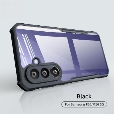 Picture of Xundd ( Galaxy M56 / F56 ) Samsung Galaxy M56 / F56 Case, Airbag Anti-fall TPU & Acrylic Back Clear Camera Protect Cover - Black Clear