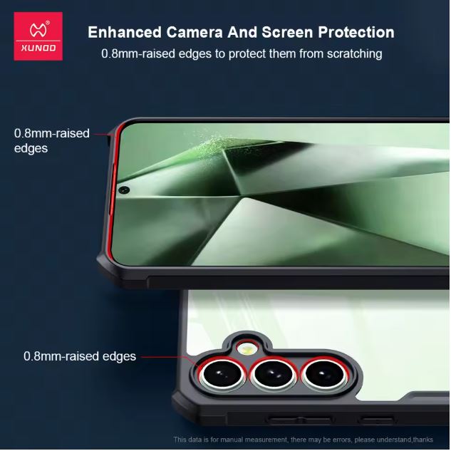 Picture of Xundd ( Galaxy M56 / F56 ) Samsung Galaxy M56 / F56 Case, Airbag Anti-fall TPU & Acrylic Back Clear Camera Protect Cover - Black Clear