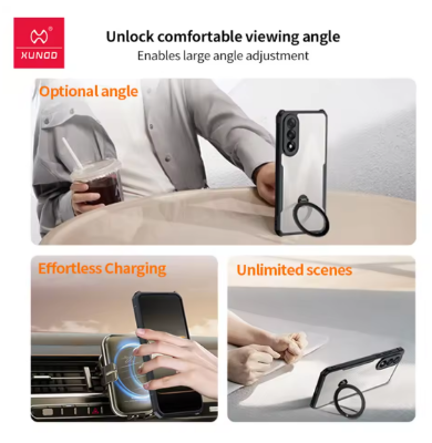 Picture of Xundd For OnePlus Ace 5 Ultra, OnePlus Nord 5 Case Airbag Shockproof Back Stripe Transparent Phone Cover,Camera Protection,Acrylic+TPU Hy