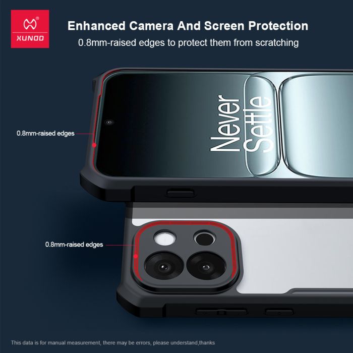 Picture of Xundd (OnePlus 13T / OnePlus 13S) Shockproof Protective Case for OnePlus 13T / OnePlus 13S Smartphone Back Case Cover - Black & Clear