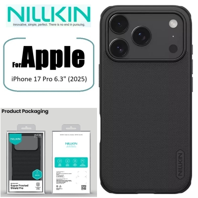 Picture of NILLKIN Super Frost Matte Case for Apple iPhone 17 Pro 6.3" (2025) - Elegant Black, Dust-Proof, Sweat-Proof, Fingerprint-Proof