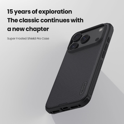 Picture of NILLKIN Super Frost Matte Case for Apple iPhone 17 Pro 6.3" (2025) - Elegant Black, Dust-Proof, Sweat-Proof, Fingerprint-Proof