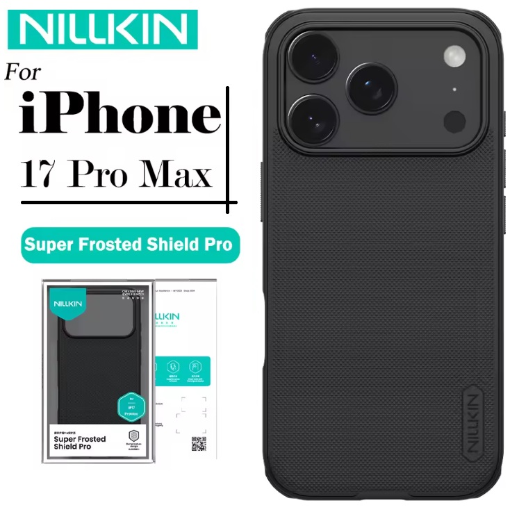 Picture of (iPhone 17 Pro Max) Nillkin Super Frosted Shield Pro Matte cover case for Apple iPhone 17 Pro Max 6.9" (2025) Durable And Comfortable Back Case - Black