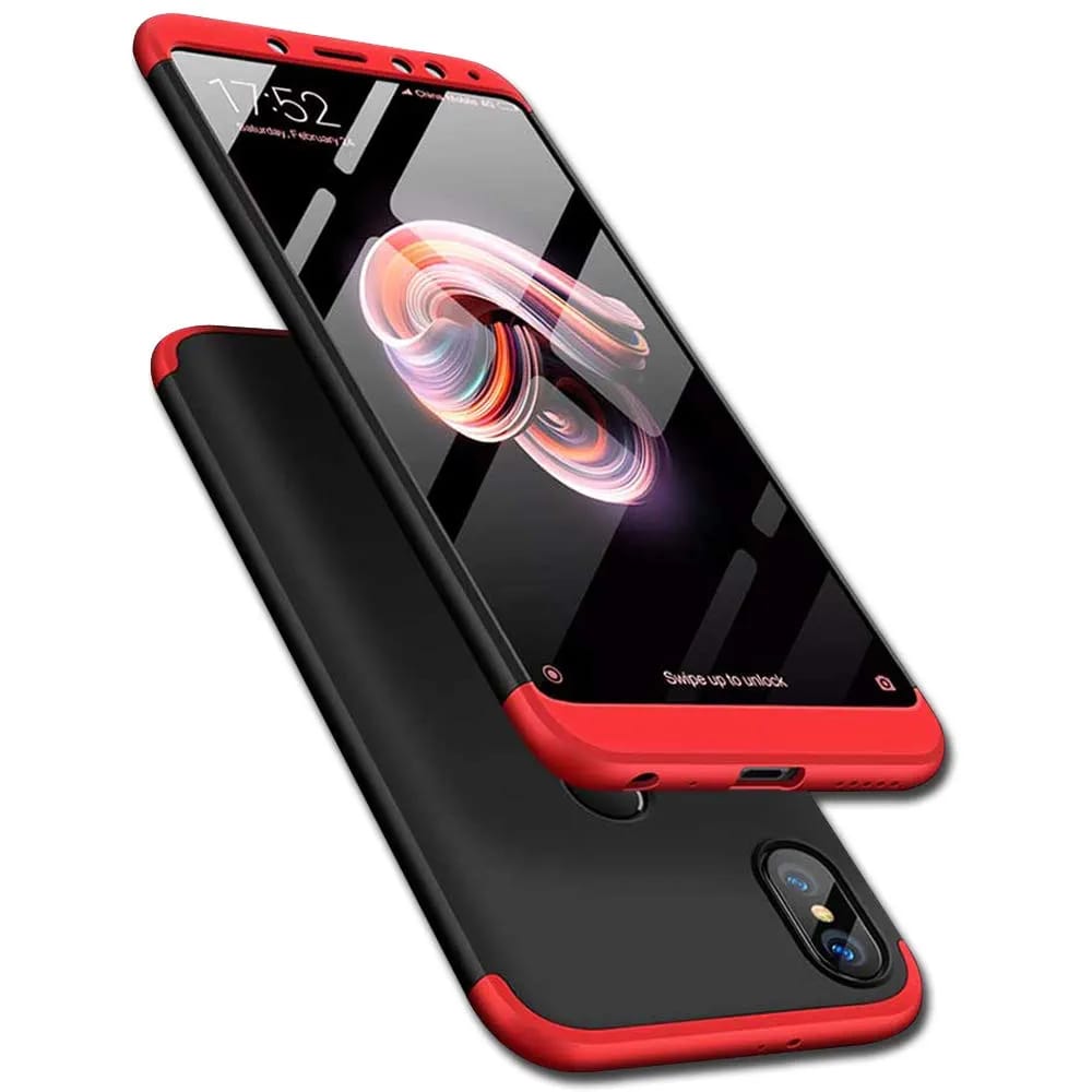 Picture of Redmi Note 5 Pro GKK Case 360 Degree 3 in 1 Full Body Protection Hard PC Case Cover - Black & Blue Case Redmi Note 5 Pro - Blue + Black