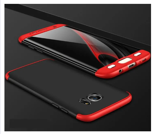 Picture of Samsung Galaxy S7 Edge GKK Case 360 Degree 3 in 1 Full Body Protection Hard PC Case Cover - Black & Red Case Samsung Galaxy S7 Edge