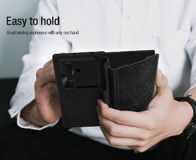 Picture of Nillkin for Samsung Galaxy Z Fold 7 Case with Upgraded Stylus Pen [Superior Liquid Silicone] [Wireless Charging] [S Pen Holder] Shockproof Slim Phone Case Cover with Pen for Galaxy Z Fold 7 - Black