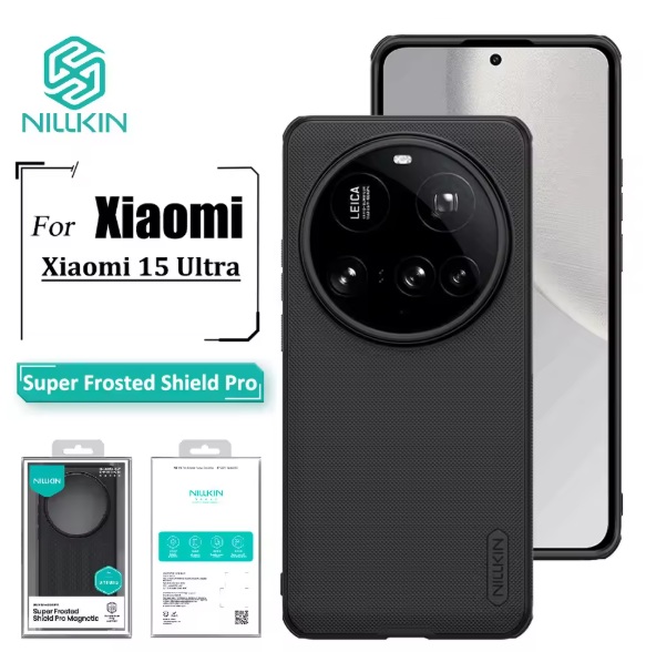 Picture of Xiaomi ( Mi 15 Ultra 5G ) Nillkin Case Magnetic Super Frosted Shield Pro  For Xiaomi Mi 15 Ultra 5G  Soft TPU Hard PC Back Cover Protection - Black