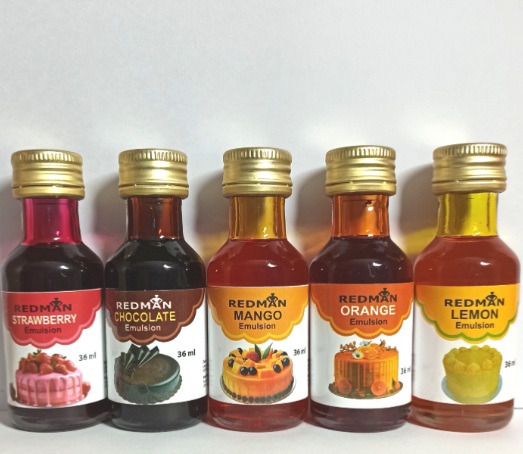 Picture of Redman Emulsions ( Color + Flavor ) STRAWBERRY + CHOCOLATE + MANGO + ORANGE +LEMON + VENILLA = 36 ml Per পছন্দমত আইটেম সিলেক্ট করে অর্ডার করুন