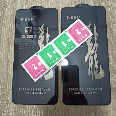 Picture of ( 2 PCS ) Samsung Galaxy A56, M56, A36, S24 Fe  Premium Rinbo ESD 9H Full Coverage Tempered Glass Screen Protector