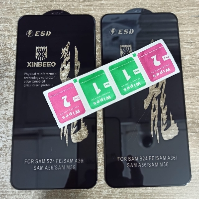 Picture of ( 2 PCS ) Samsung Galaxy A56, M56, A36, S24 Fe  Premium Rinbo ESD 9H Full Coverage Tempered Glass Screen Protector