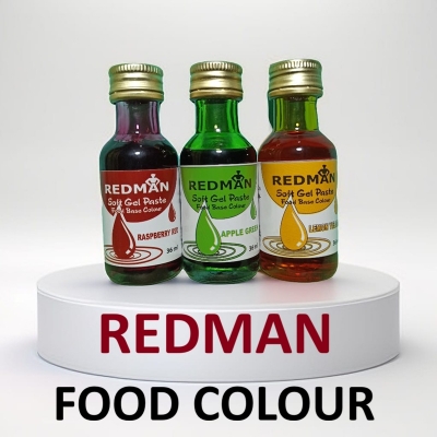 Picture of REDMAN {( 3 Pcs )} Soft Gel Paste Food Colour Combo RASPBERRY RED + GREEN + YELLOW - 3 Pcs x 36ml