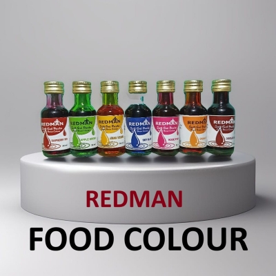 Picture of REDMAN ( 7 Pcs ) Soft Gel Paste Food Colour Combo RASPBERRY RED + GREEN + YELLOW +  BLUE + PINK + ORANGE + CHOCOLATE - 7 Pcs x 36ml
