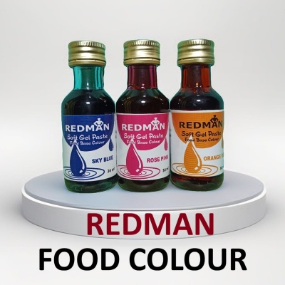 Picture of REDMAN {( 3 Pcs )} Soft Gel Paste Food Colour Combo BLUE + PINK + ORANGE - 3 Pcs x 36ml