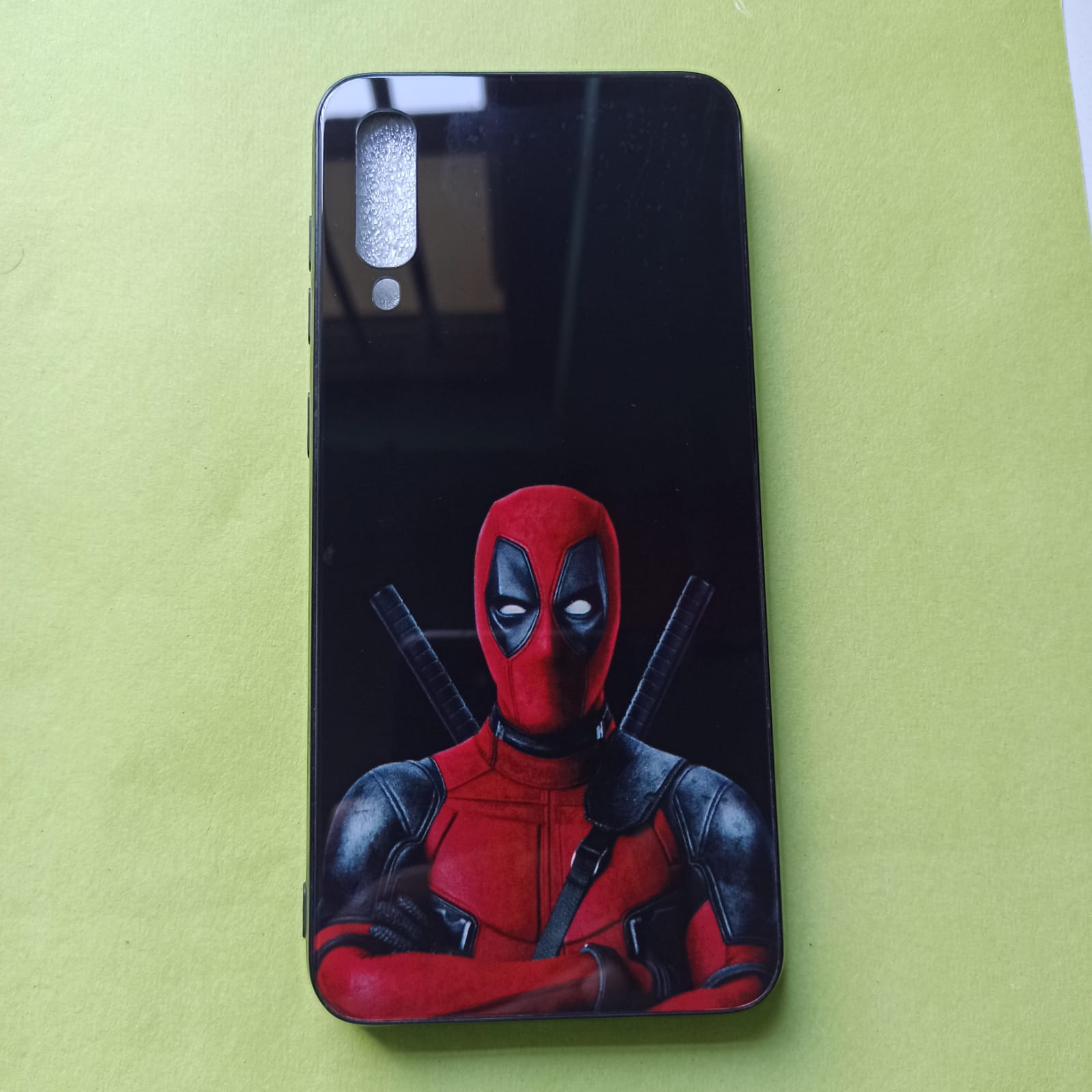 Picture of For Samsung Galaxy A50 (100% Premium Quality) DESIGNED IN HONG KONG Scratchproof Tempered Glass Case Back Cover