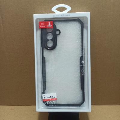 Picture of Xundd ( alaxy A17 4G / 5G ] Samsung Galaxy A17 4G / 5G Case Airbag Shockproof Shell Acrylic+TPU Back Transparent Flexible Phone Cover - Black