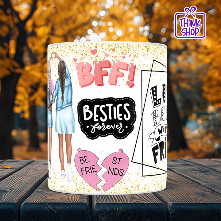 Picture of Cut friend Ceramic Mug,Besties forever gift,life is better with friends,Gift for Friends
