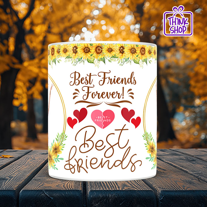 Picture of Bestie Gift Ceramic Mug,Cute Printed Ceramic Bestie Cup,Gift for Friends