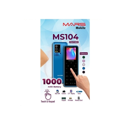 Picture of MARS MS104 Dual Sim Touch Button Phone Blue